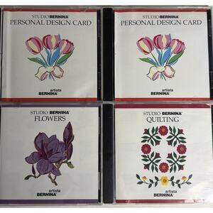 Bernina Artista Embroidery Cards Lot 4 Quilting Flowers Design Card Set